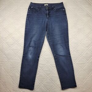 Madison Sihouette Slimming distressed blue jeans size 10